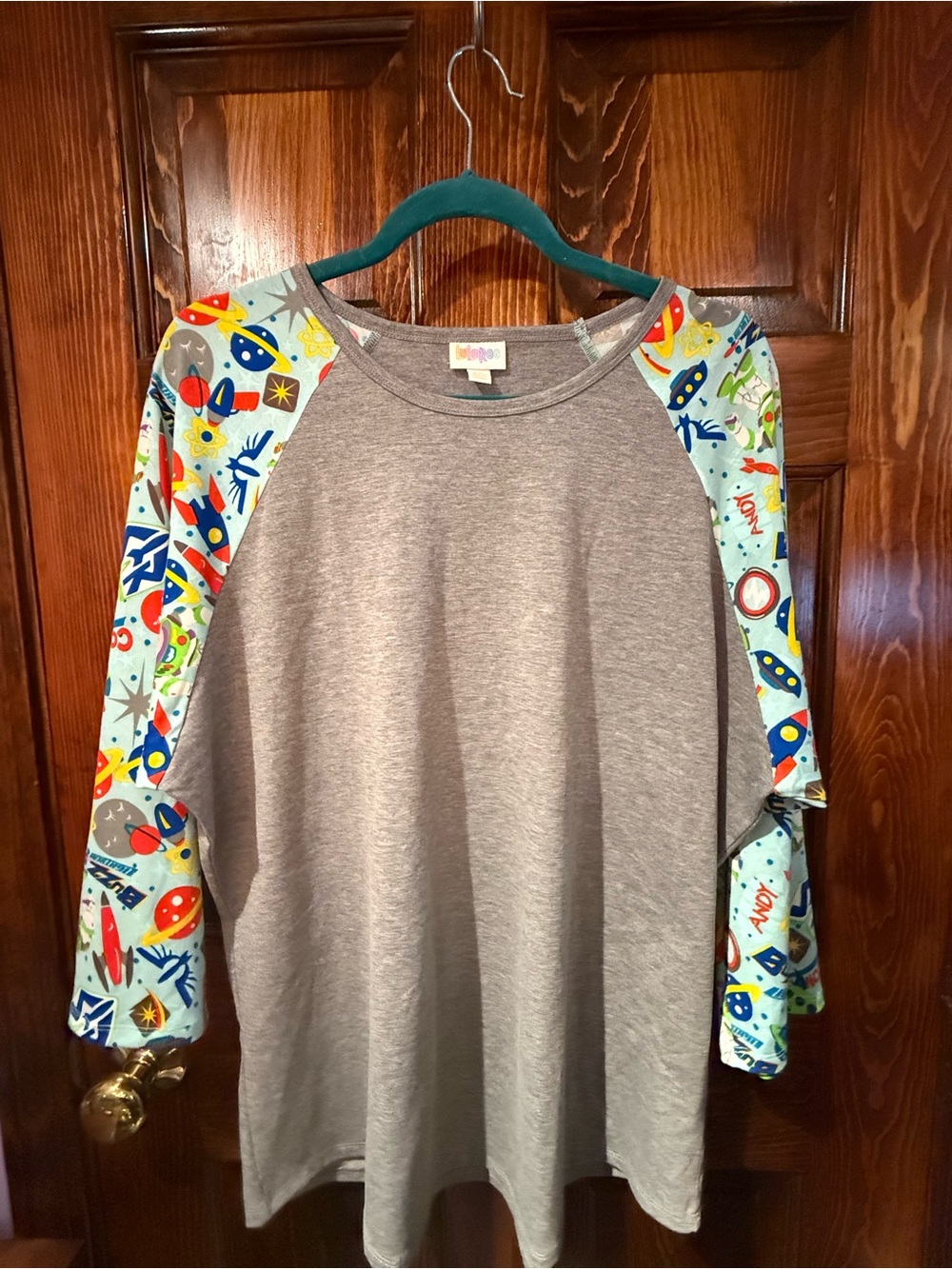 LuLaRoe womens 3 quarter sleeves Gray Toy Story Jersey t